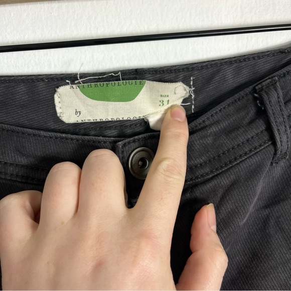 Anthropologie Gray Chino Button Hem Ankle Pants Size 31 Tencel Utility - Picture 6 of 7